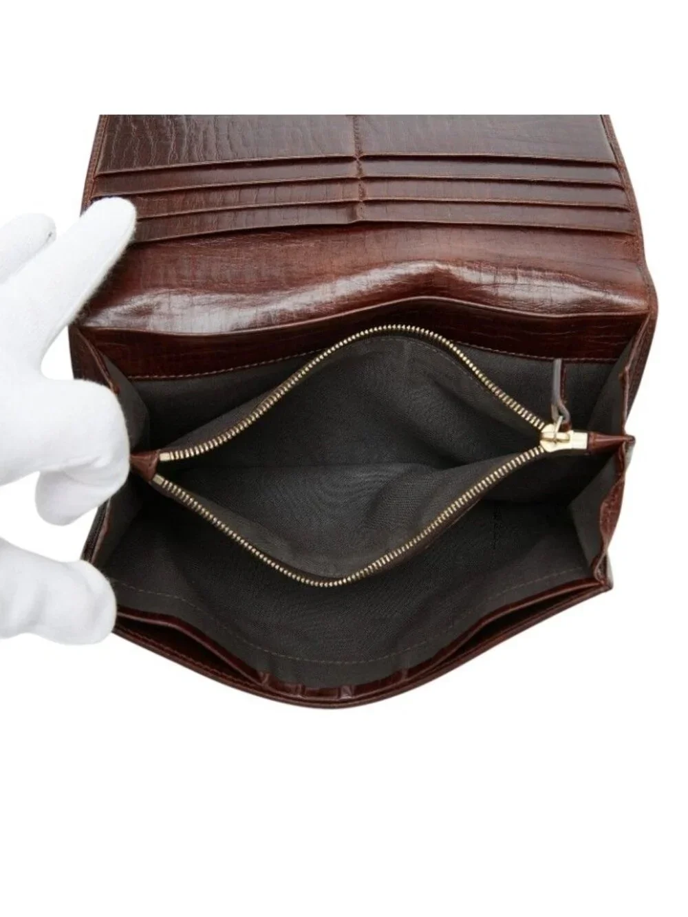 Fendi Zucca Wallet Khaki Brown Canvas Leather